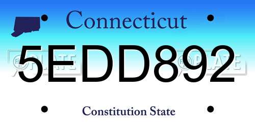 5EDD892 Connecticut License Plate