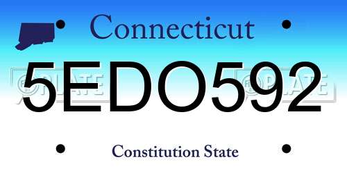 5EDO592 Connecticut License Plate