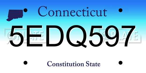 5EDQ597 Connecticut License Plate