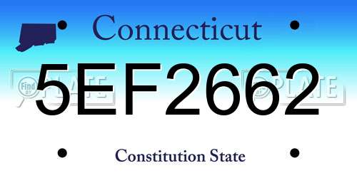 5EF2662 Connecticut License Plate