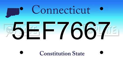5EF7667 Connecticut License Plate