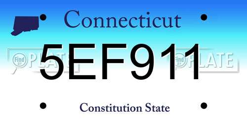 5EF911 Connecticut License Plate