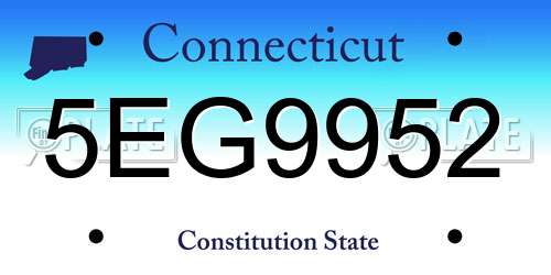5EG9952 Connecticut License Plate