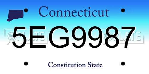 5EG9987 Connecticut License Plate
