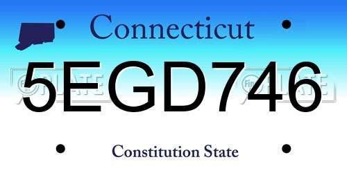 5EGD746 Connecticut License Plate