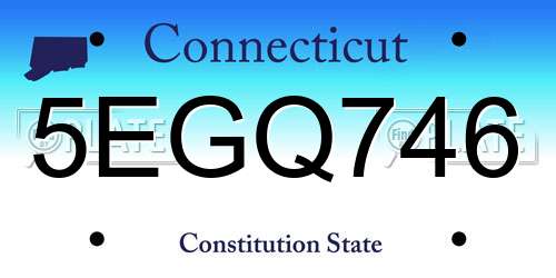 5EGQ746 Connecticut License Plate