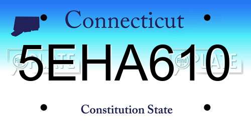 5EHA610 Connecticut License Plate