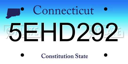 5EHD292 Connecticut License Plate