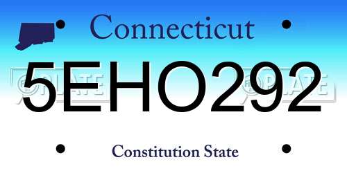 5EHO292 Connecticut License Plate