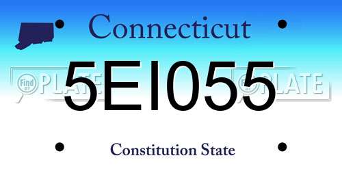 5EI055 Connecticut License Plate