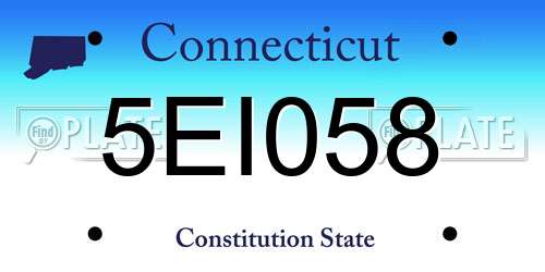 5EI058 Connecticut License Plate