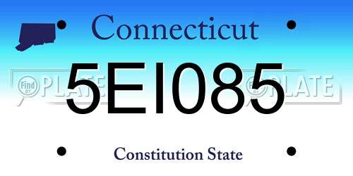 5EI085 Connecticut License Plate