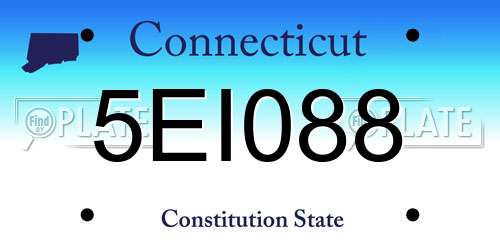 5EI088 Connecticut License Plate