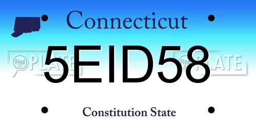5EID58 Connecticut License Plate