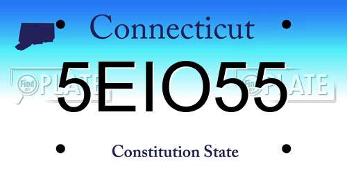 5EIO55 Connecticut License Plate