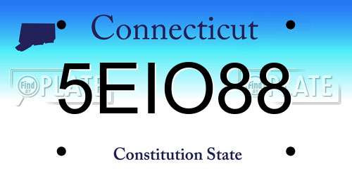 5EIO88 Connecticut License Plate
