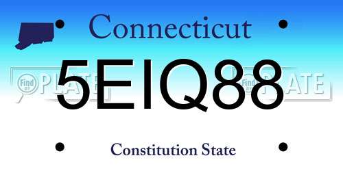 5EIQ88 Connecticut License Plate