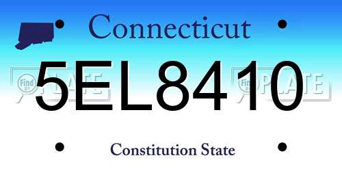 5EL8410 Connecticut License Plate