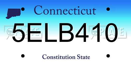 5ELB410 Connecticut License Plate