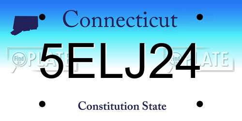 5ELJ24 Connecticut License Plate