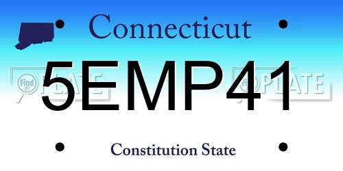 5EMP41 Connecticut License Plate