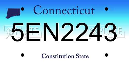 5EN2243 Connecticut License Plate