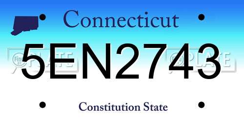 5EN2743 Connecticut License Plate