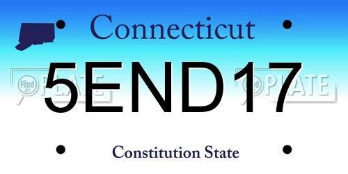 5END17 Connecticut License Plate