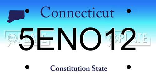 5ENO12 Connecticut License Plate