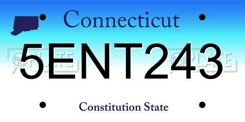 5ENT243 Connecticut License Plate