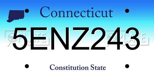 5ENZ243 Connecticut License Plate