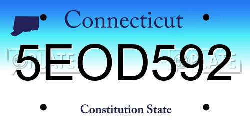 5EOD592 Connecticut License Plate