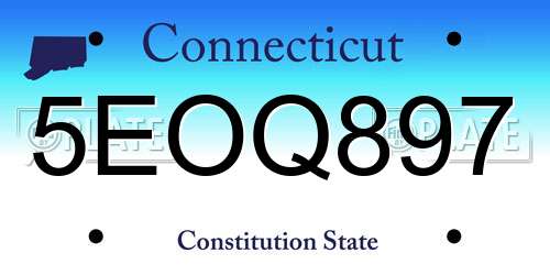5EOQ897 Connecticut License Plate