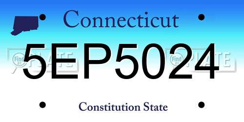 5EP5024 Connecticut License Plate