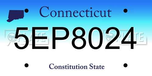 5EP8024 Connecticut License Plate