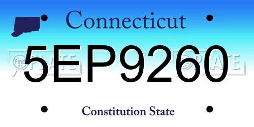 5EP9260 Connecticut License Plate