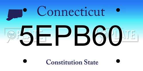 5EPB60 Connecticut License Plate
