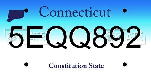 5EQQ892 Connecticut License Plate