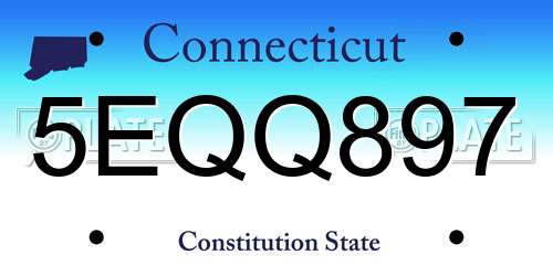5EQQ897 Connecticut License Plate