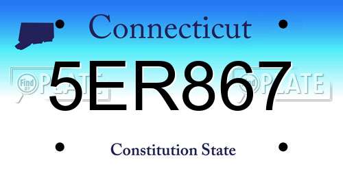 5ER867 Connecticut License Plate