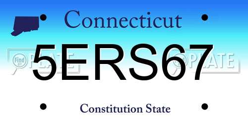 5ERS67 Connecticut License Plate