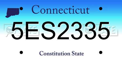 5ES2335 Connecticut License Plate