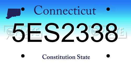 5ES2338 Connecticut License Plate