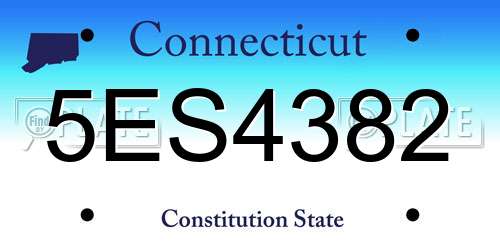 5ES4382 Connecticut License Plate