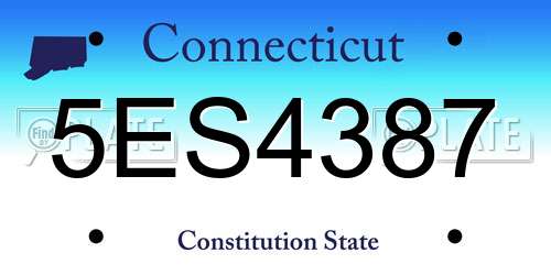 5ES4387 Connecticut License Plate