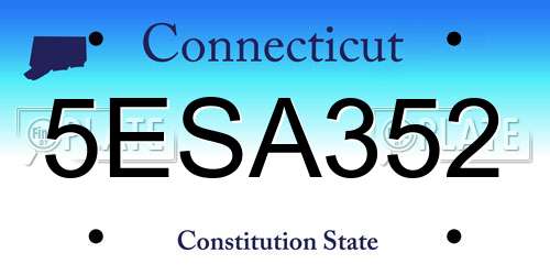 5ESA352 Connecticut License Plate