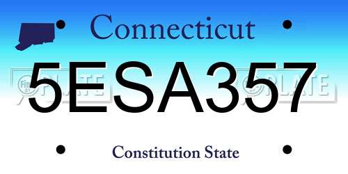5ESA357 Connecticut License Plate