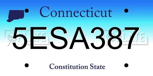 5ESA387 Connecticut License Plate