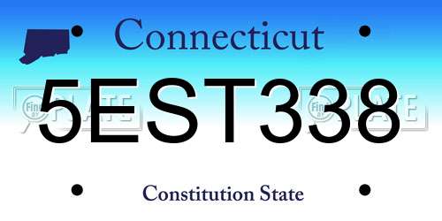 5EST338 Connecticut License Plate