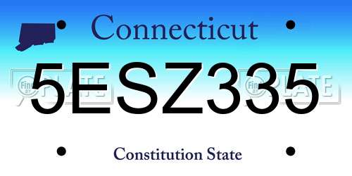 5ESZ335 Connecticut License Plate